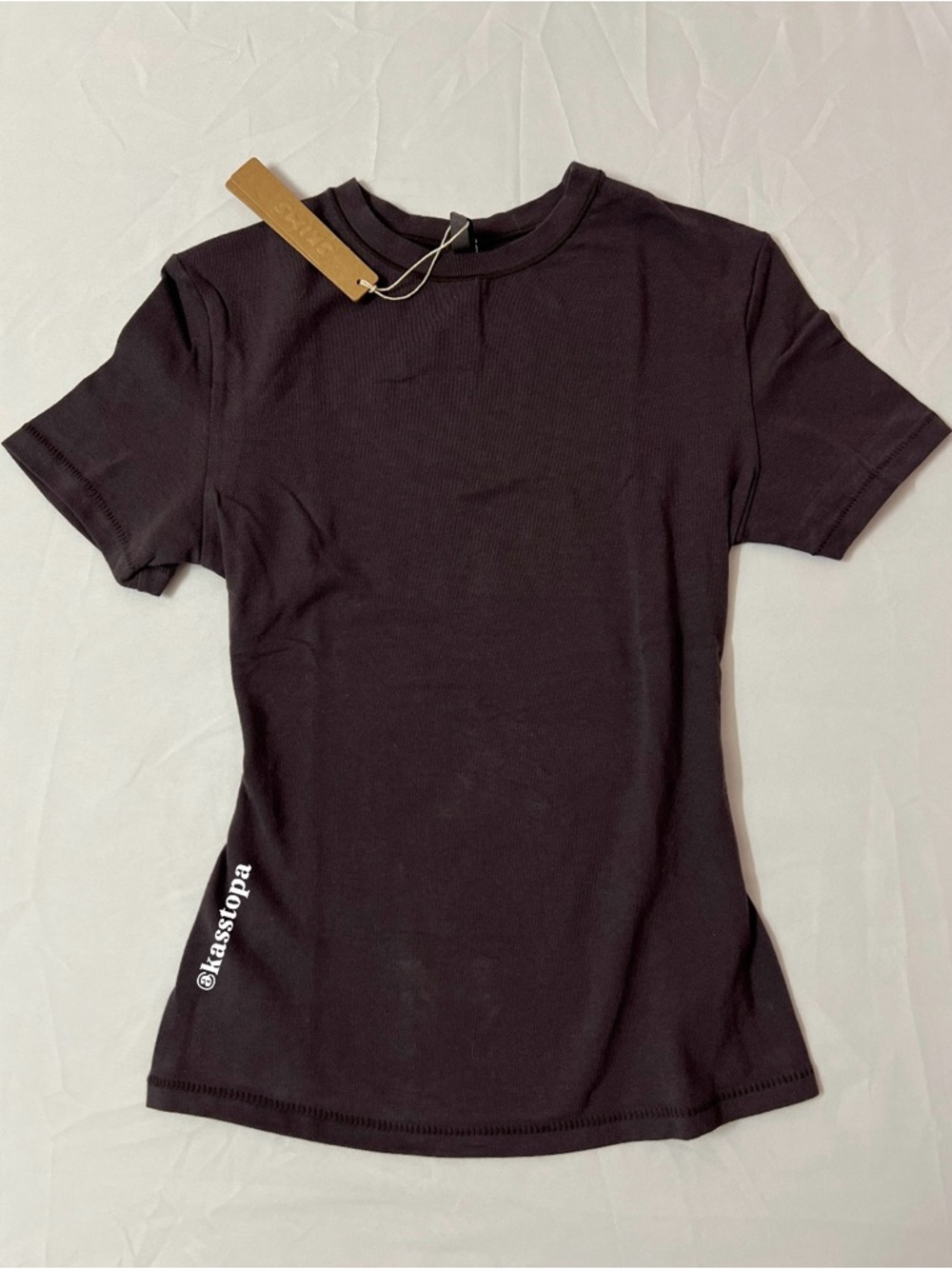 SKIMS Cotton Jersey T-shirt Tee Brown Iron